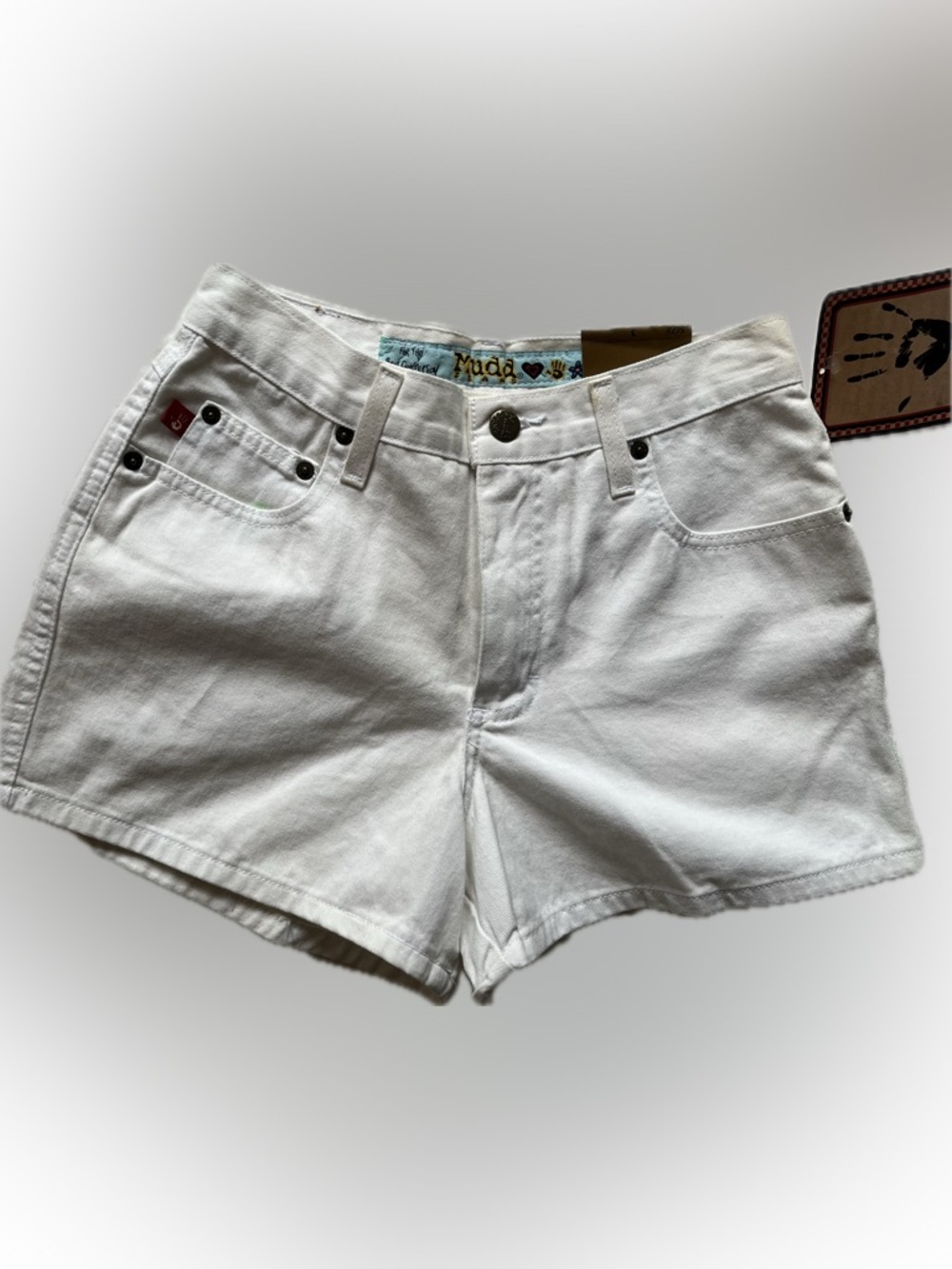 Mudd White High-Waist Denim Shorts size 3 *flaw** nwt